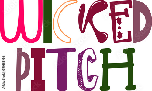 Wicked Pitch Calligraphy Illustration for Logo, Banner, Mug Design, Motion Graphics