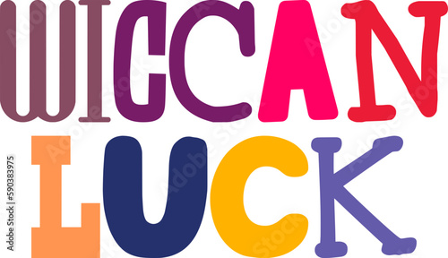 Wiccan Luck Typography Illustration for Motion Graphics, Mug Design, Flyer, Social Media Post