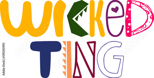 Wicked Ting Hand Lettering Illustration for Flyer, Icon, Newsletter, T-Shirt Design