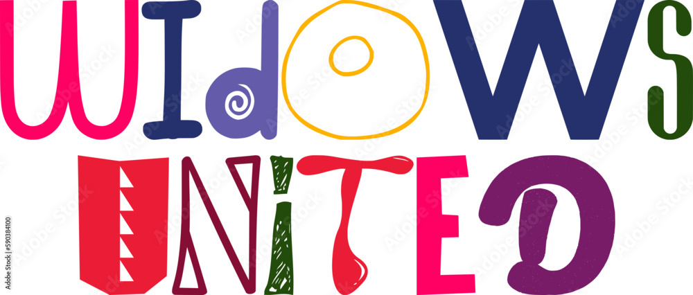 Widows United Hand Lettering Illustration for Icon, Brochure, Newsletter, Motion Graphics Widows United Hand Lettering Illustration for Icon, Brochure, Newsletter, Motion Graphics