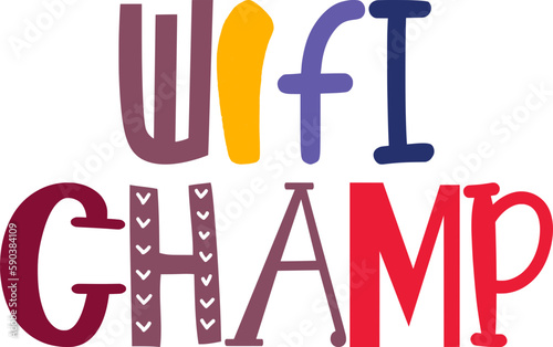 Wifi Champ Calligraphy Illustration for Icon, Presentation , Magazine, Packaging