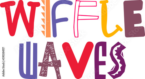 Wiffle Waves Typography Illustration for Social Media Post, Packaging, Newsletter, Postcard 
