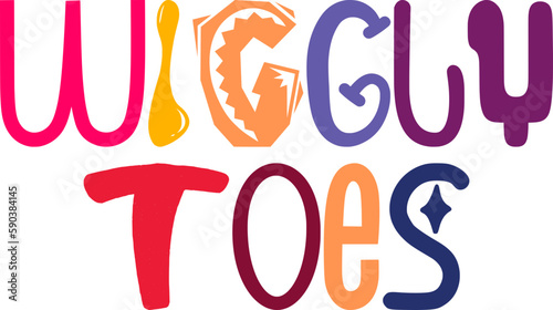 Wiggly Toes Calligraphy Illustration for Mug Design, Poster, Brochure, Book Cover