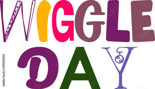Wiggle Day Typography Illustration for Infographic, Icon, Flyer, Presentation 