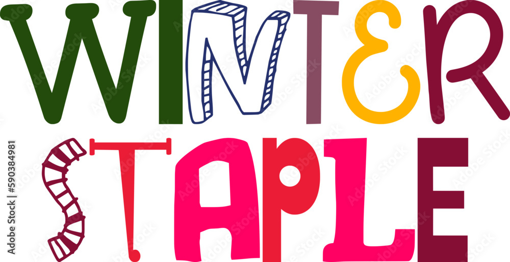 Winter Staple Hand Lettering Illustration for Social Media Post, Book Cover, Motion Graphics, Packaging Winter Staple Hand Lettering Illustration for Social Media Post, Book Cover, Motion Graphics, Packaging