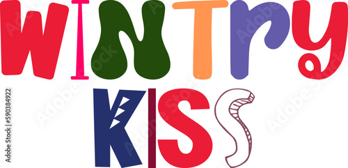 Wintry Kiss Calligraphy Illustration for Packaging, Motion Graphics, Brochure, Logo