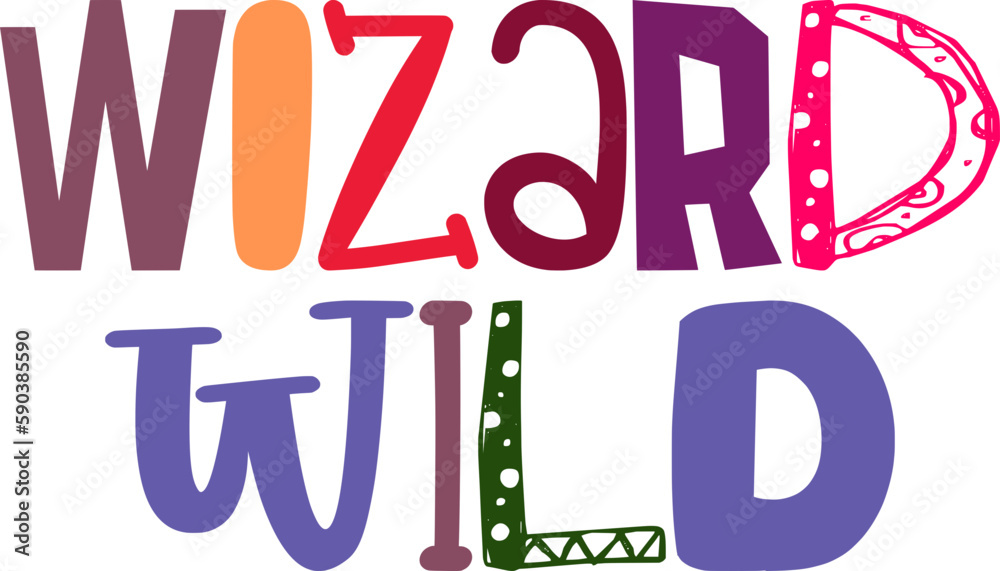 Wizard Wild Calligraphy Illustration for Presentation , Stationery, Label, Sticker 