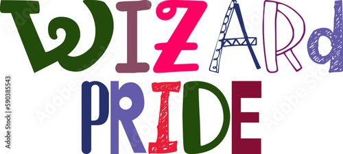 Wizard Pride Typography Illustration for Icon, Logo, Postcard , Mug Design