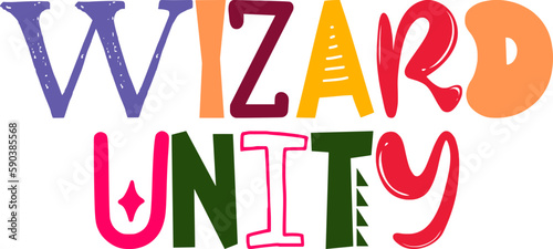 Wizard Unity Calligraphy Illustration for Gift Card, Sticker , Stationery, Logo