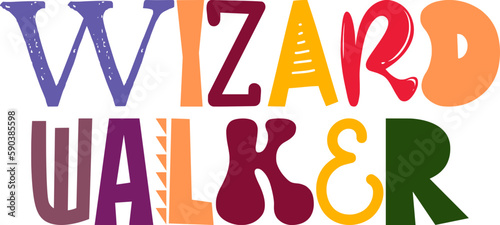 Wizard Walker Calligraphy Illustration for Motion Graphics, Book Cover, T-Shirt Design, Gift Card
