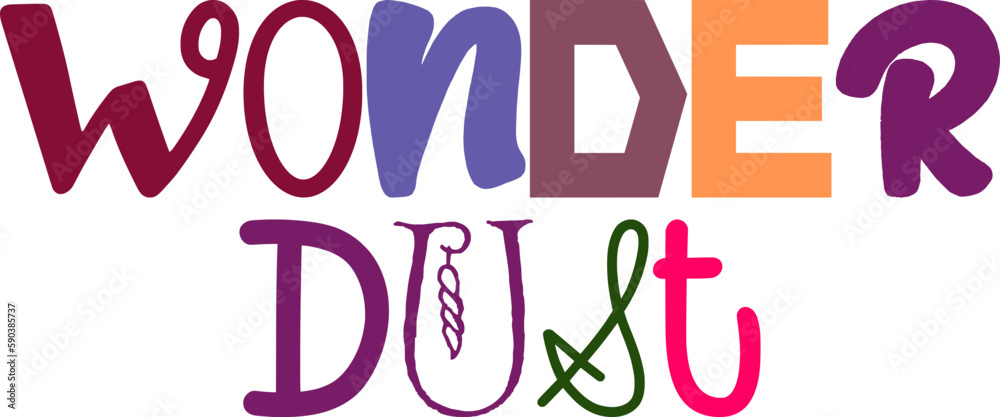 Wonder Dust Hand Lettering Illustration for Newsletter, Logo, Social Media Post, Bookmark 
