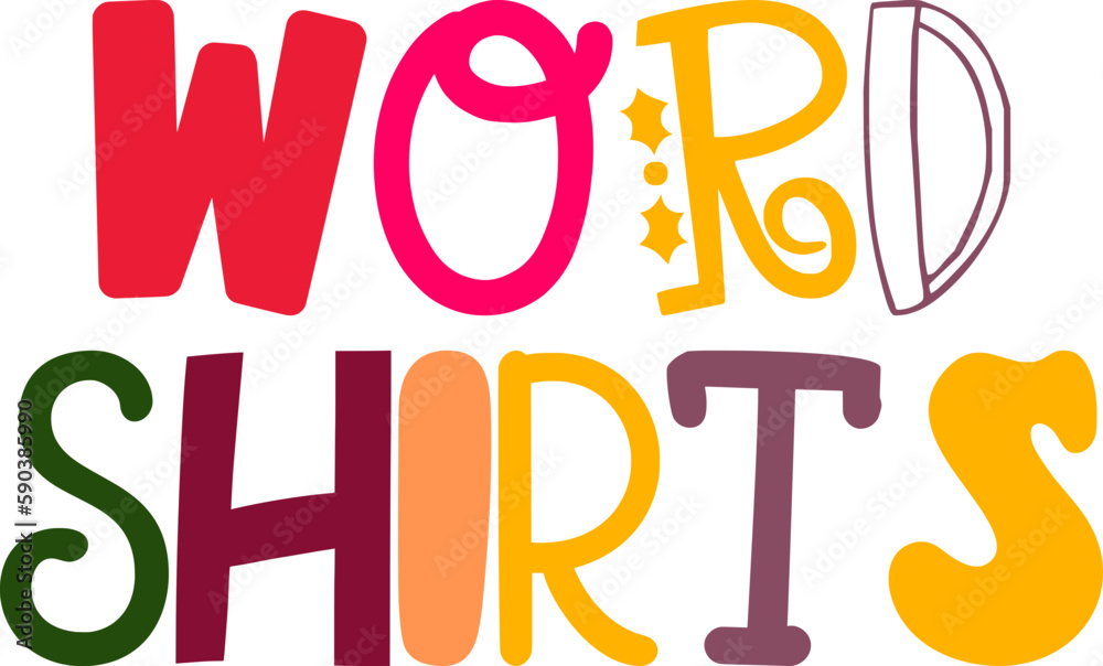 Word Shirts Calligraphy Illustration for Bookmark , Postcard , Banner, Brochure Word Shirts Calligraphy Illustration for Bookmark , Postcard , Banner, Brochure