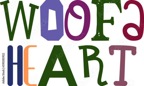 Woofa Heart Hand Lettering Illustration for Motion Graphics, Banner, Stationery, Flyer