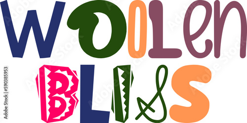 Woolen Bliss Hand Lettering Illustration for Brochure, Label, Magazine, Mug Design