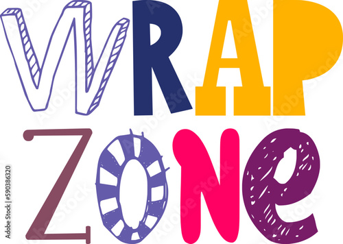 Wrap Zone Calligraphy Illustration for Sticker , Social Media Post, Logo, Brochure