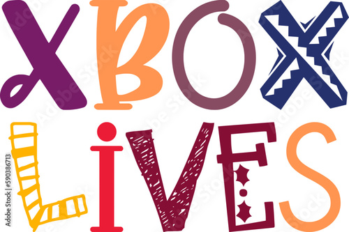 Xbox Lives Typography Illustration for Sticker , Postcard , Book Cover, Newsletter