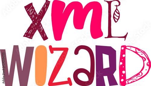 Xml Wizard Typography Illustration for Icon, Label, Motion Graphics, Poster