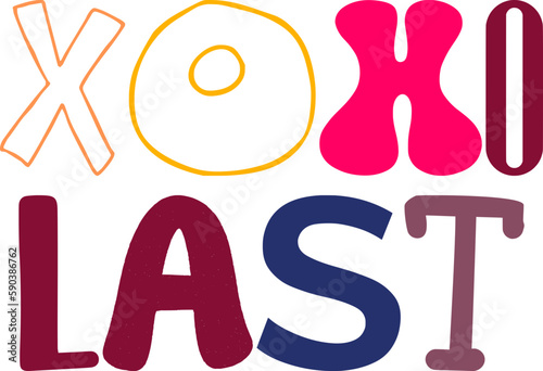 Xoxo Last Hand Lettering Illustration for Gift Card, Book Cover, Brochure, Social Media Post