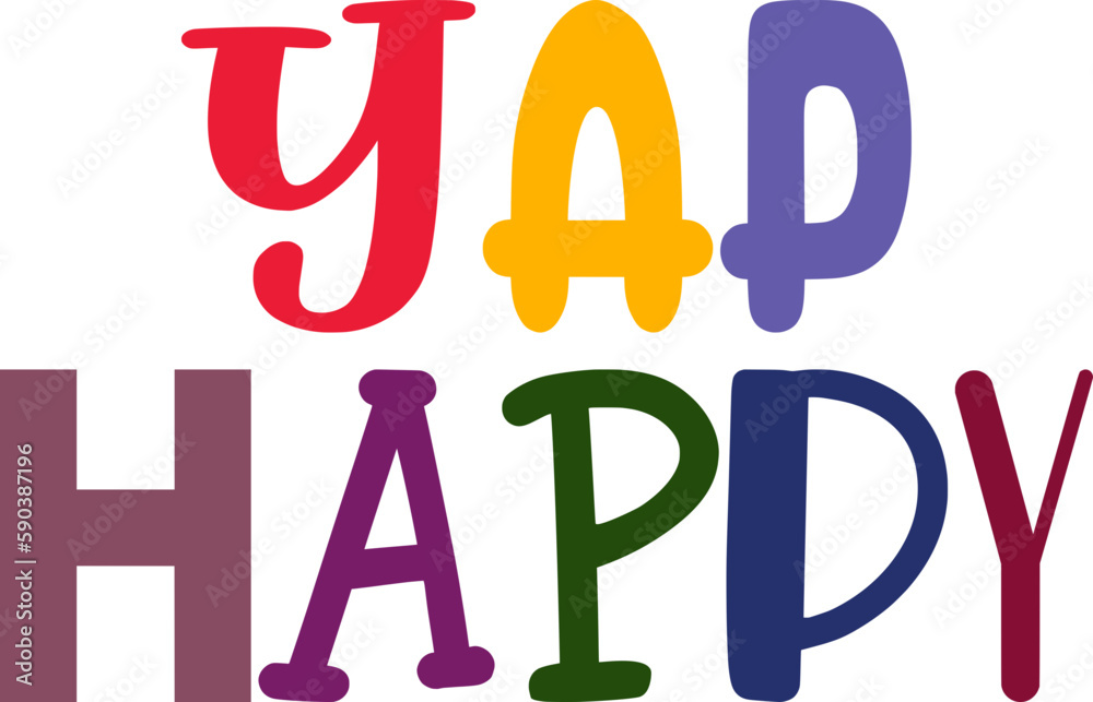 Yap Happy Typography Illustration for Poster, Decal, Banner, Motion Graphics Yap Happy Typography Illustration for Poster, Decal, Banner, Motion Graphics