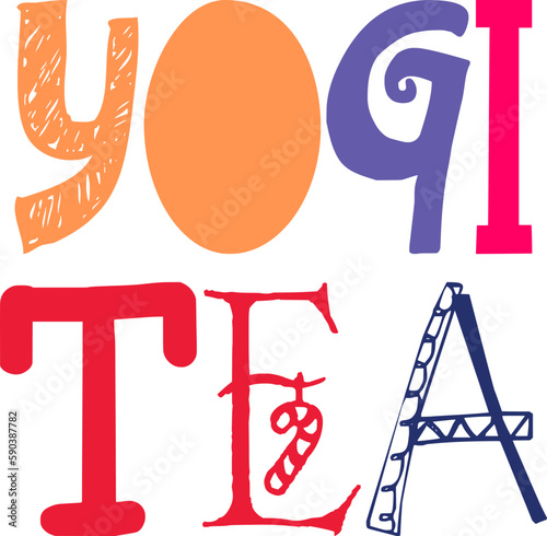 Yogi Tea Typography Illustration for Magazine, Newsletter, T-Shirt Design, Social Media Post
