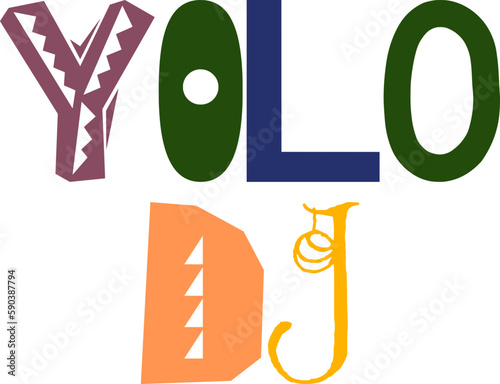 Yolo Dj Typography Illustration for Brochure, Bookmark , Stationery, Packaging
