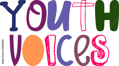 Youth Voices Hand Lettering Illustration for Brochure, Magazine, Gift Card, Poster