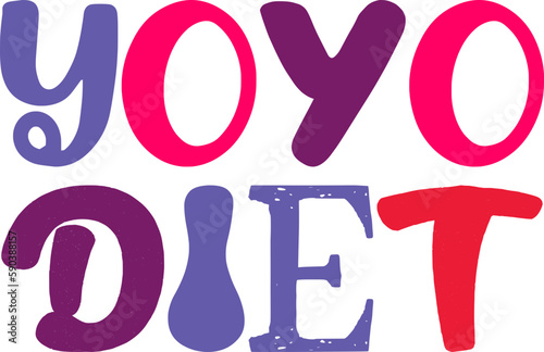 Yoyo Diet Typography Illustration for Icon, Motion Graphics, Gift Card, Stationery