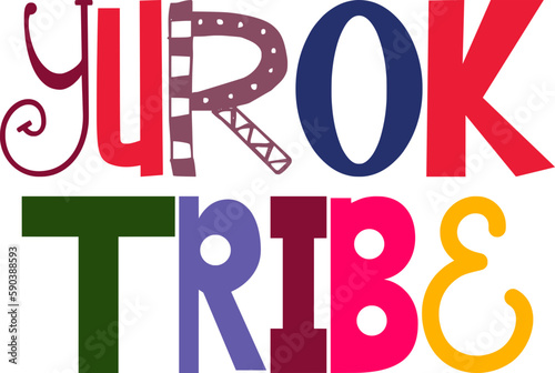 Yurok Tribe Typography Illustration for Book Cover, Icon, Bookmark , Label