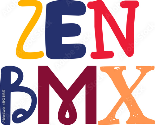 Zen Bmx Calligraphy Illustration for Stationery, Banner, Magazine, Brochure