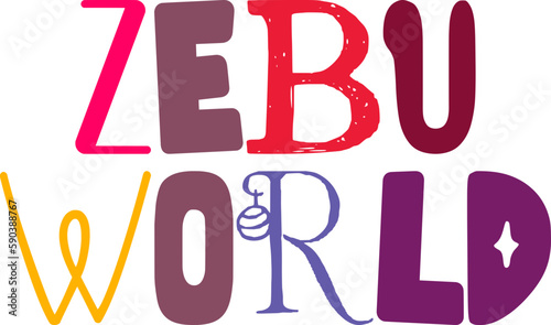 Zebu World Calligraphy Illustration for Logo, Icon, Label, Presentation 