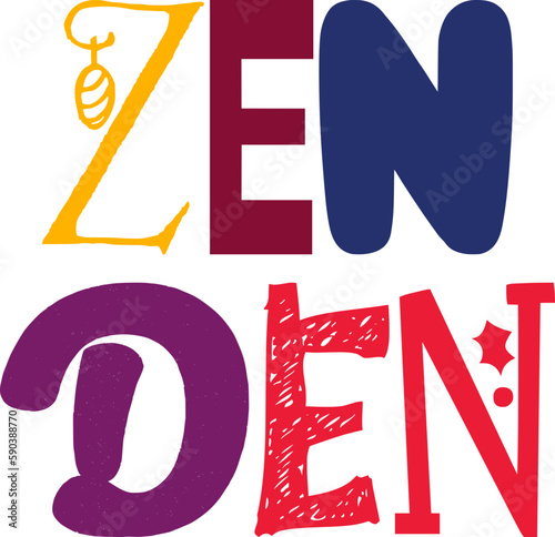 Zen Den Typography Illustration for Infographic, Magazine, Newsletter, Packaging photo