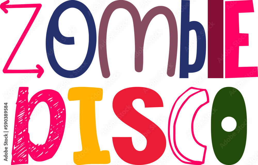Zombie Disco Calligraphy Illustration for Presentation , Motion ...