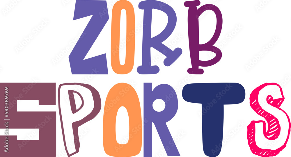Zorb Sports Typography Illustration for Icon, Sticker , Presentation , Postcard 