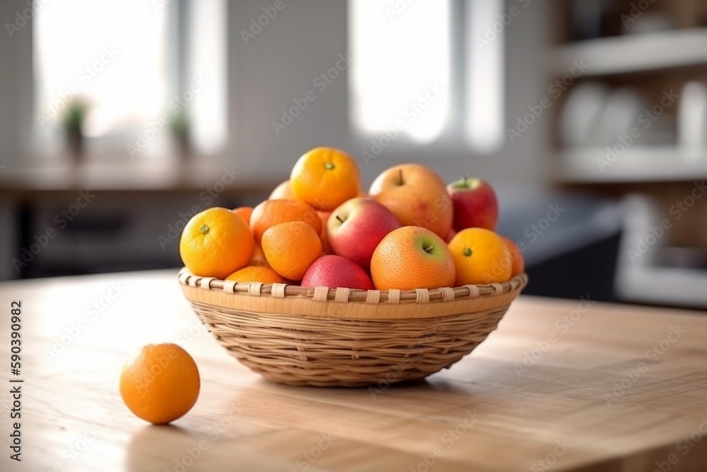 a basket of fruit on the table