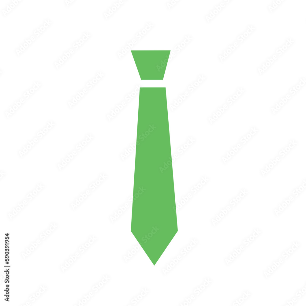 green tie isolated on white