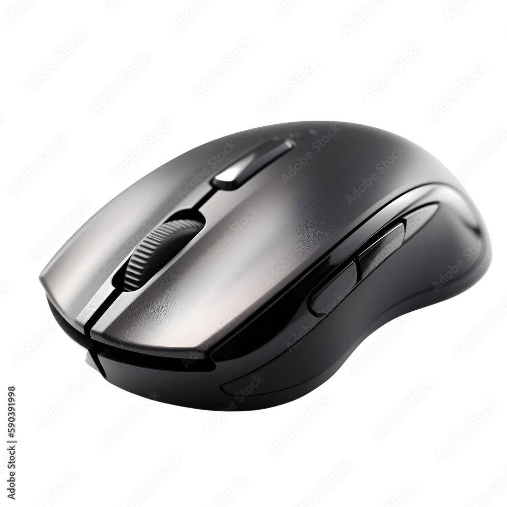 black computer mouse on transparent background black computer mouse on transparent background
