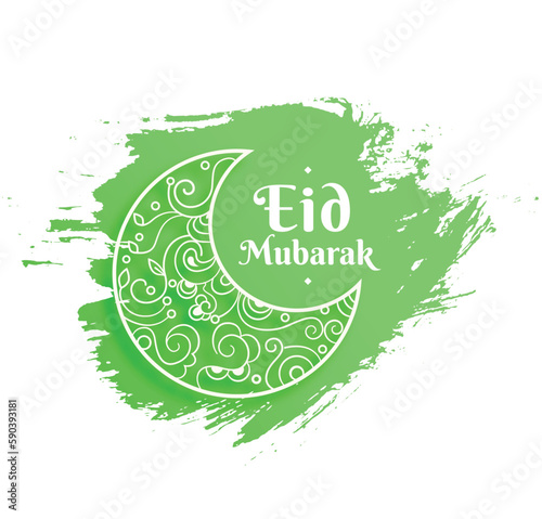celebrate eid al fitr with grungy background and crescent design