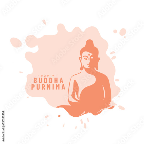 watercolor style buddha purnima religious background design