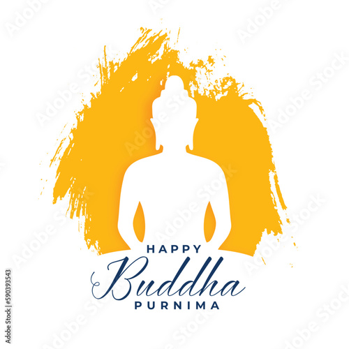 grungy style buddha purnima background for buddhist religion