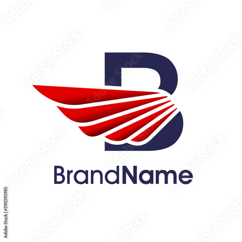 Initial B Modern Wing Logo