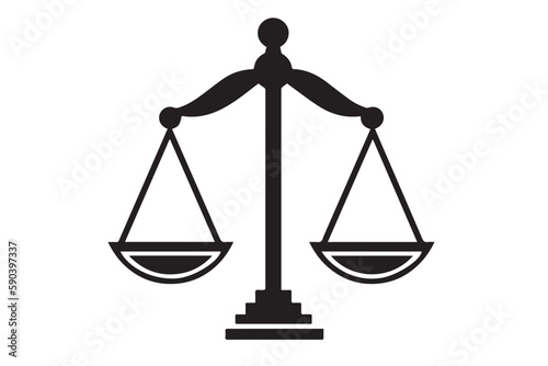 Justice Icon. Vector Illustration of a Lawyer's Scale for Legal Justice Sign