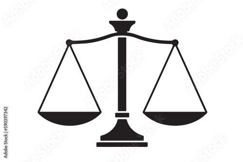 Justice Icon. Vector Illustration of a Lawyer's Scale for Legal Justice Sign