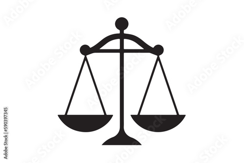 Justice Icon. Vector Illustration of a Lawyer's Scale for Legal Justice Sign