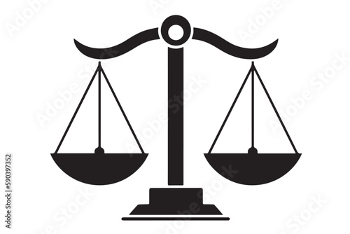Justice Icon. Vector Illustration of a Lawyer's Scale for Legal Justice Sign