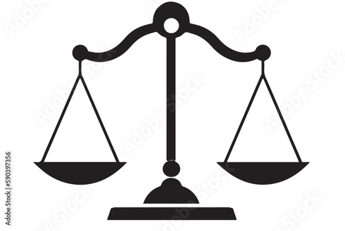 Justice Icon. Vector Illustration of a Lawyer's Scale for Legal Justice Sign