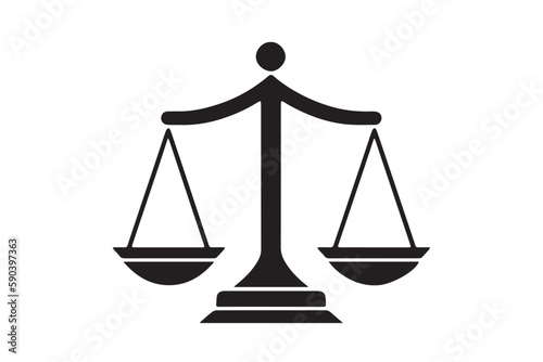 Justice Icon. Vector Illustration of a Lawyer's Scale for Legal Justice Sign