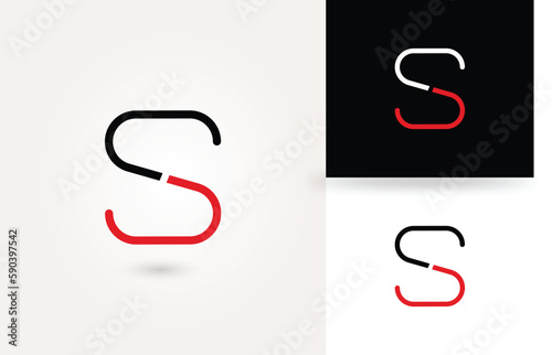 S letter logo and alphabet design template