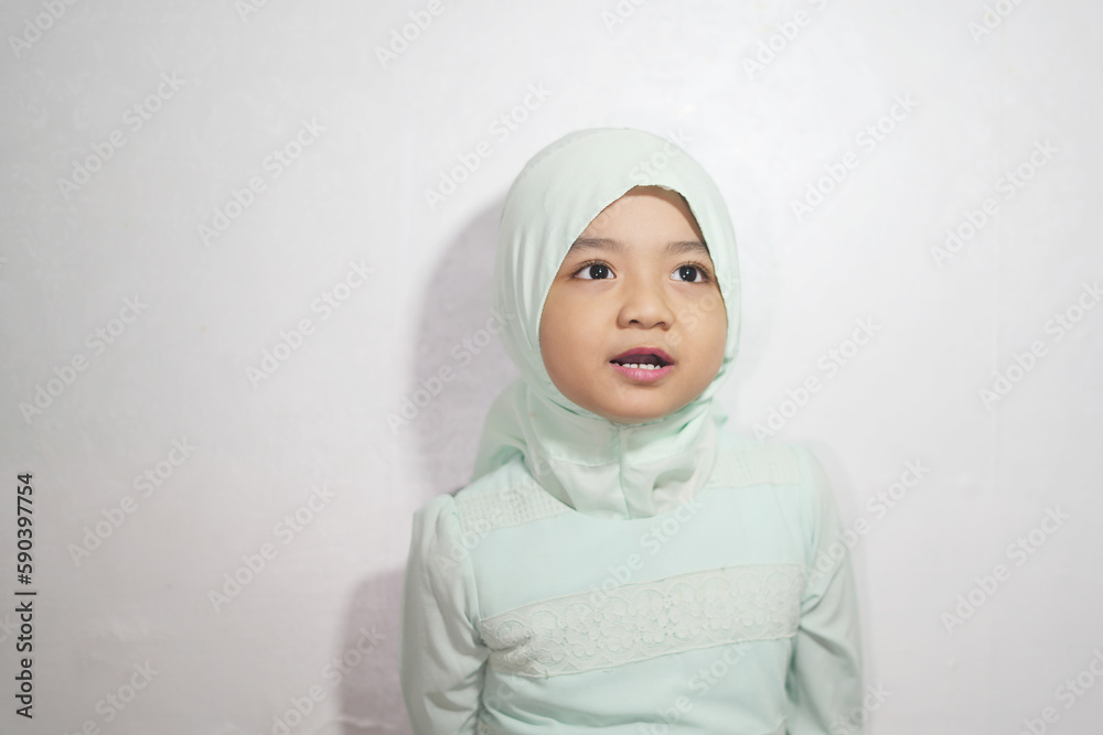 Expression portrait of a Muslim girl wearing a hijab Expression portrait of a Muslim girl wearing a hijab