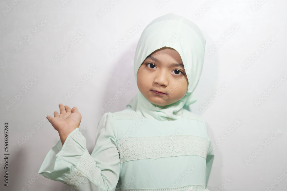 Expression portrait of a Muslim girl wearing a hijab Expression portrait of a Muslim girl wearing a hijab