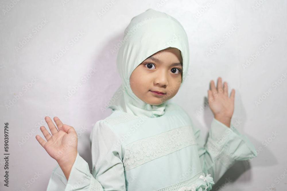 Expression portrait of a Muslim girl wearing a hijab Expression portrait of a Muslim girl wearing a hijab